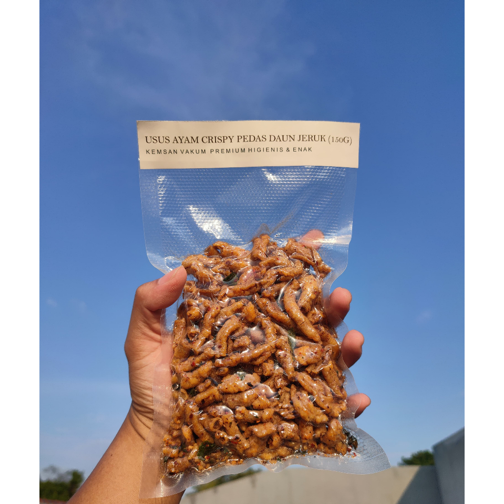 

Usus Crispy Pedas Daun Jeruk/ Usus goreng/ Kripik Usus Kemasan vakum
