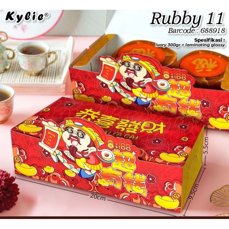

BOX RUBBY DUS KUE DODOL IMLEK CNY/KUE KERANJANG IMLEK. 1 ISI 5 LEMBAR DUS