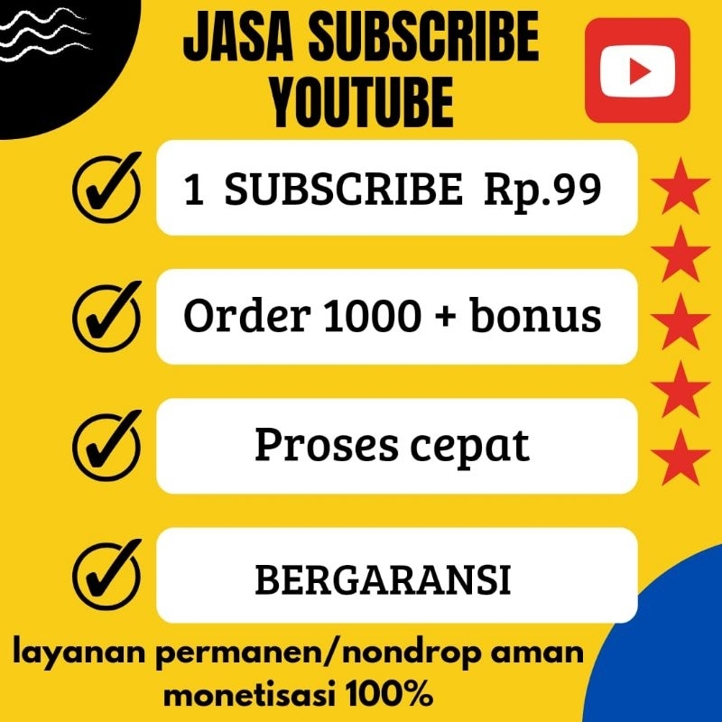 SUBSCRIBE YOUTUBE TERMURAH BERGARANSI
