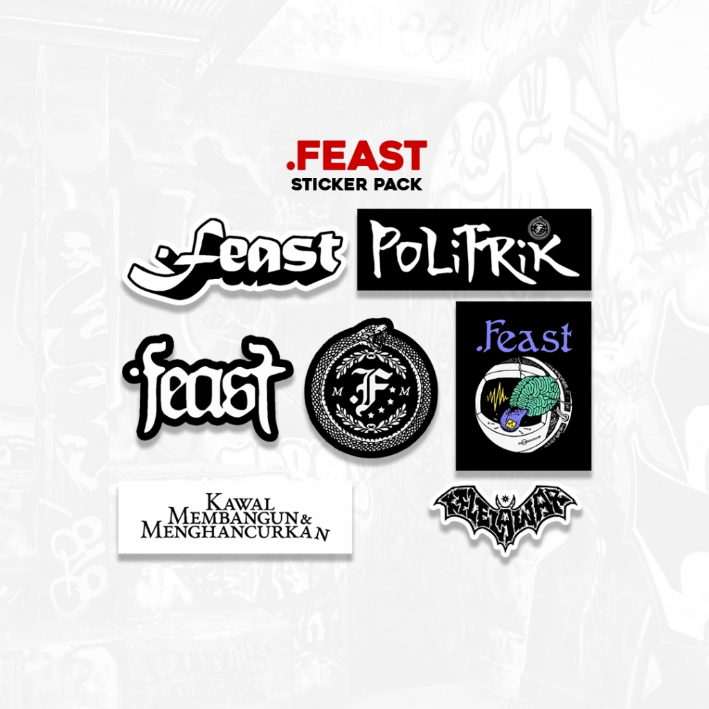 Feast - Sticker Pack | Stiker Band | Sticker Vinyl | Stiker Helm | Stiker Tumbler | Stiker .Feast