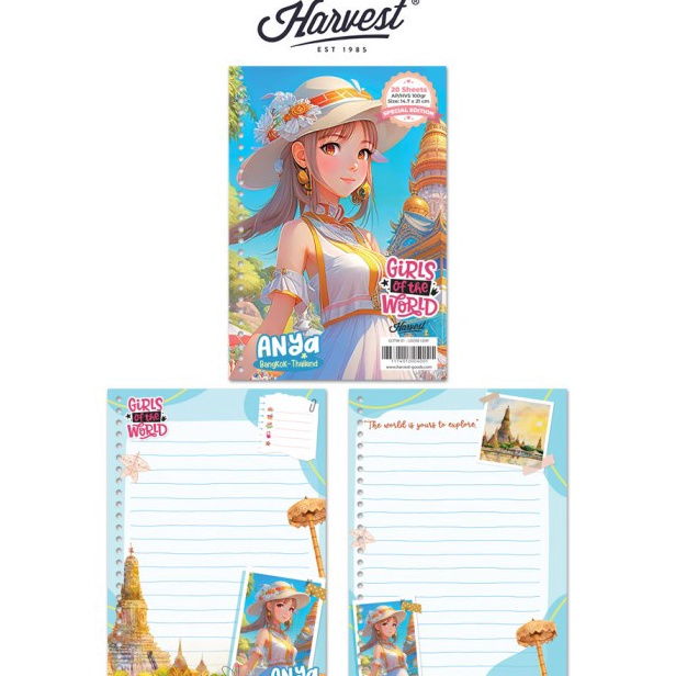 

BISA Loose Leaf Kertas Binder Harvest A5 Girls of The World Bangkok