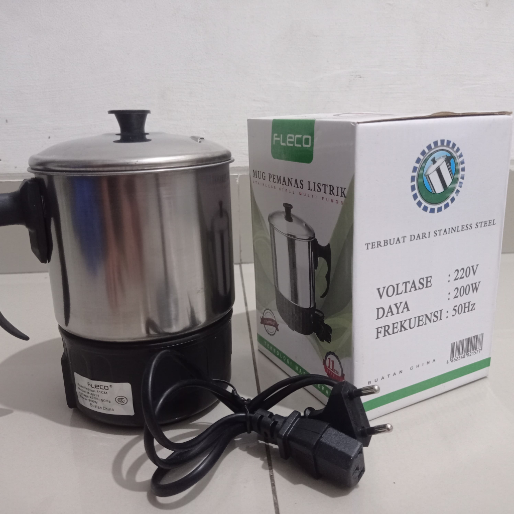 TY Teko Mug Elektrik Fleco Teko Stainless Teko Listrik Pemanas Air Listrik Gelas