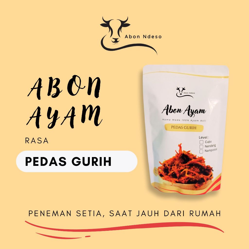 

Abon Ndeso - Abon Ayam Suwir Rasa Pedas Gurih 100 gram Premium Asli Tanpa Campuran