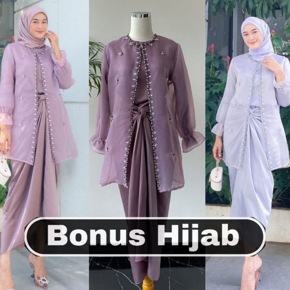 AWAS ADA ADA JUMBO ONESET JEMMA ORGANZA PREMIUM OUTFIT KONDANGAN SETELAN ROK LILIT  SETELAN OUTER IN