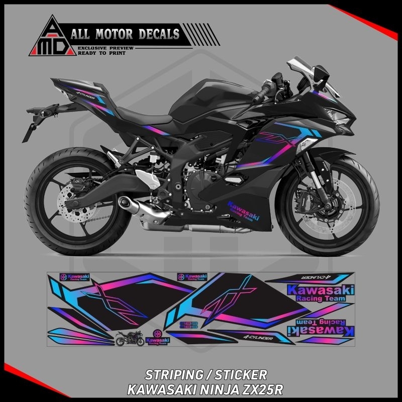 STICKER ZX25R GRAFIS LIST ZX / STRIPING KAWASAKI NINJA ZX25R ABS / DECAL CUSTOM NINJA ZX 25R STANDAR