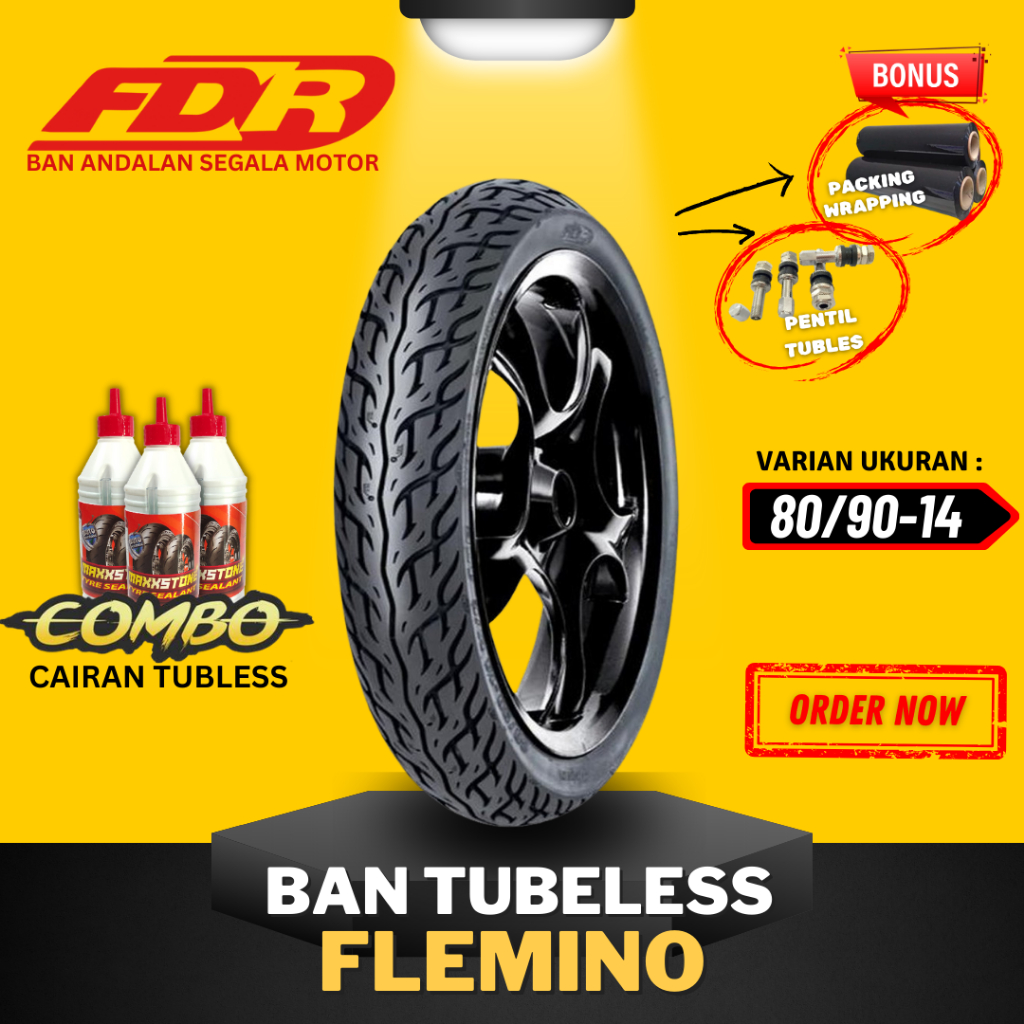 [READY COD] BAN FDR FLEMINO RING 14 / ( 80/90-14 / 90/90-14 / 100/90-14 ) BAN FDR TUBELESS TUBLES