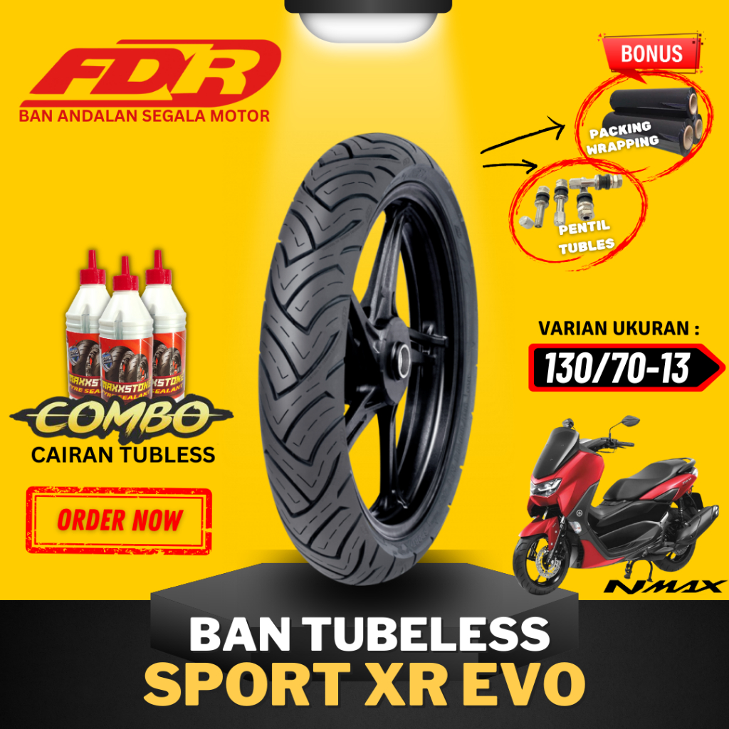 [READY COD] BAN FDR SPORT XR EVO 130/70-13 RING 13 / BAN FDR TUBELESS TUBLES RING 13 (130/70-13) / B