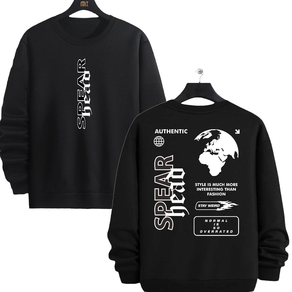 SWEATER CREWNECK PRIA BLACK SWEATER DIFFERENT CN DIFFERENT JAKET COWOK