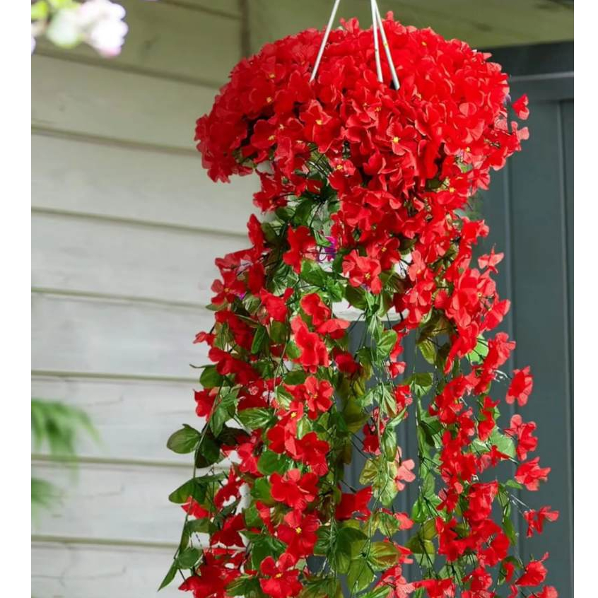 Bunga Gantung Petunia Sakura - Bunga Juntai Plastik Dekorasi Pesta Rumah - Tanaman Hias Gantung