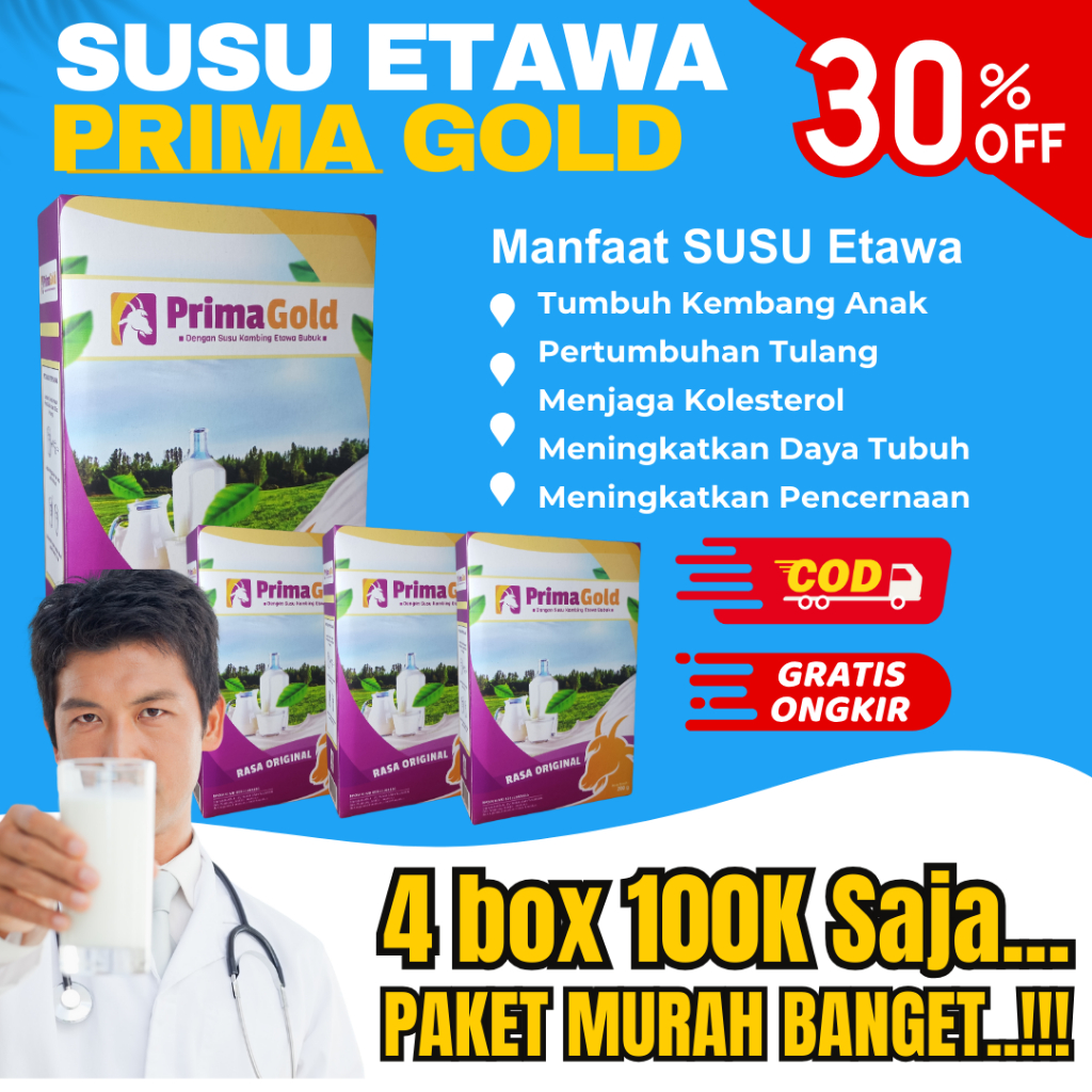 

4 BOX SUSU ETAWA PRIMA GOLD MURNI PRIMAGOLD SUSU ETAWA