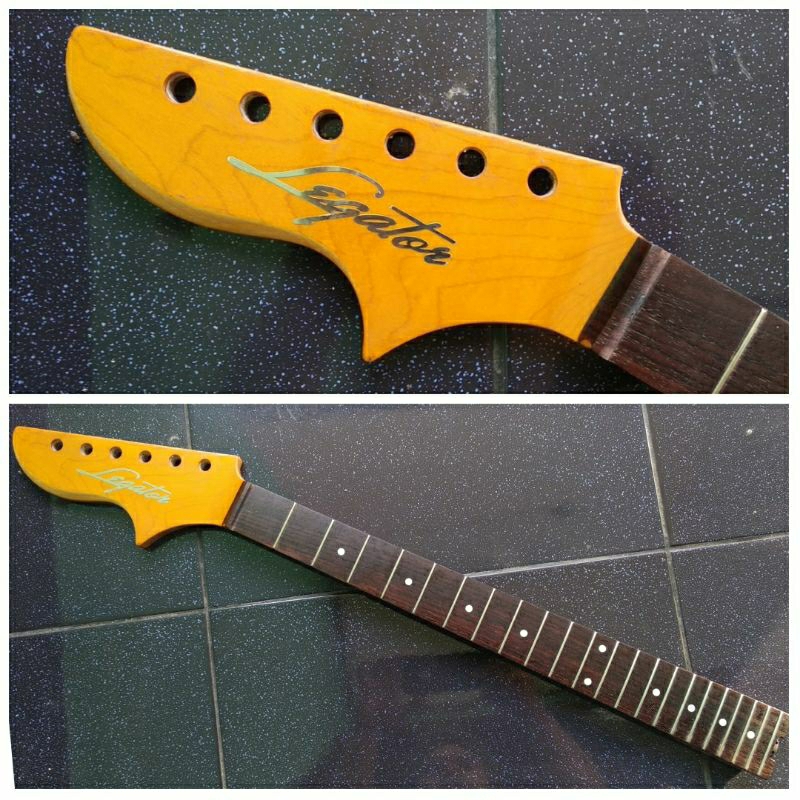 neck gitar stratocaster kidal lefthanded reverse Original LEGATOR dengan SPOKEWHEEL