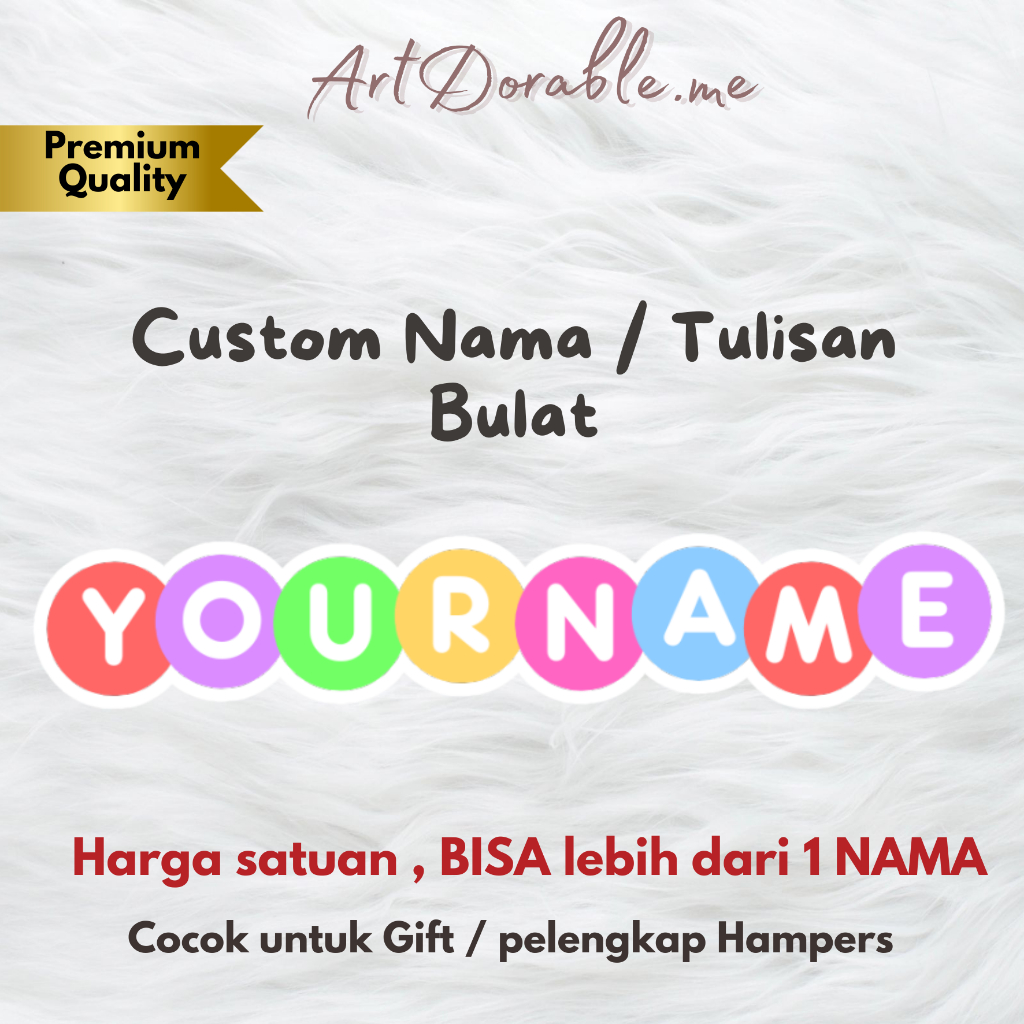 

Sticker Custom Nama Waterproof Premium / stiker label nama anak waterproof anti air