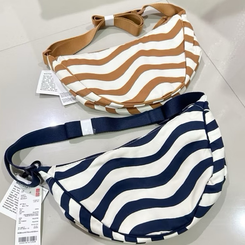UNIQLO Marimekko Sling Bag Tas Slempang Garis Color Canvas Original
