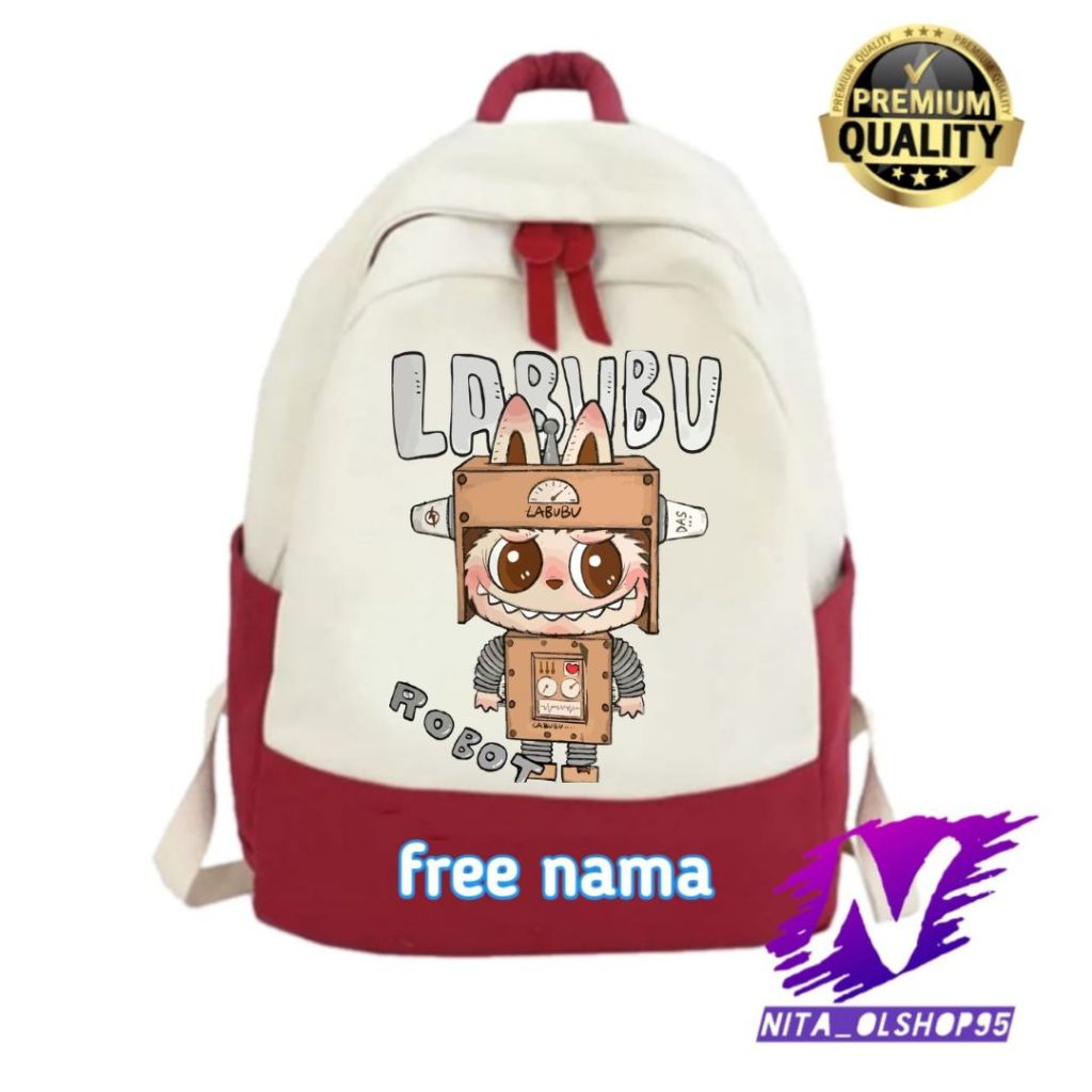 tas anak labubu ransel sekolah anak motif labubu robot