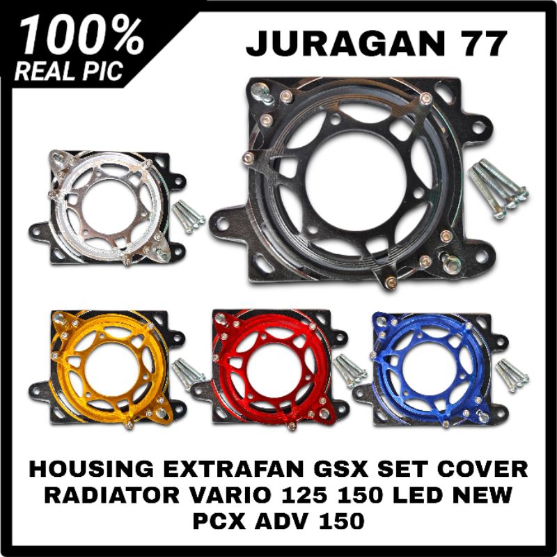 HOUSING EXTRAFAN COVER OTOM KIPAS RADIATOR EXTRA FAN GSX SET COVER RADIATOR VARIO 125 150 LED NEW PC
