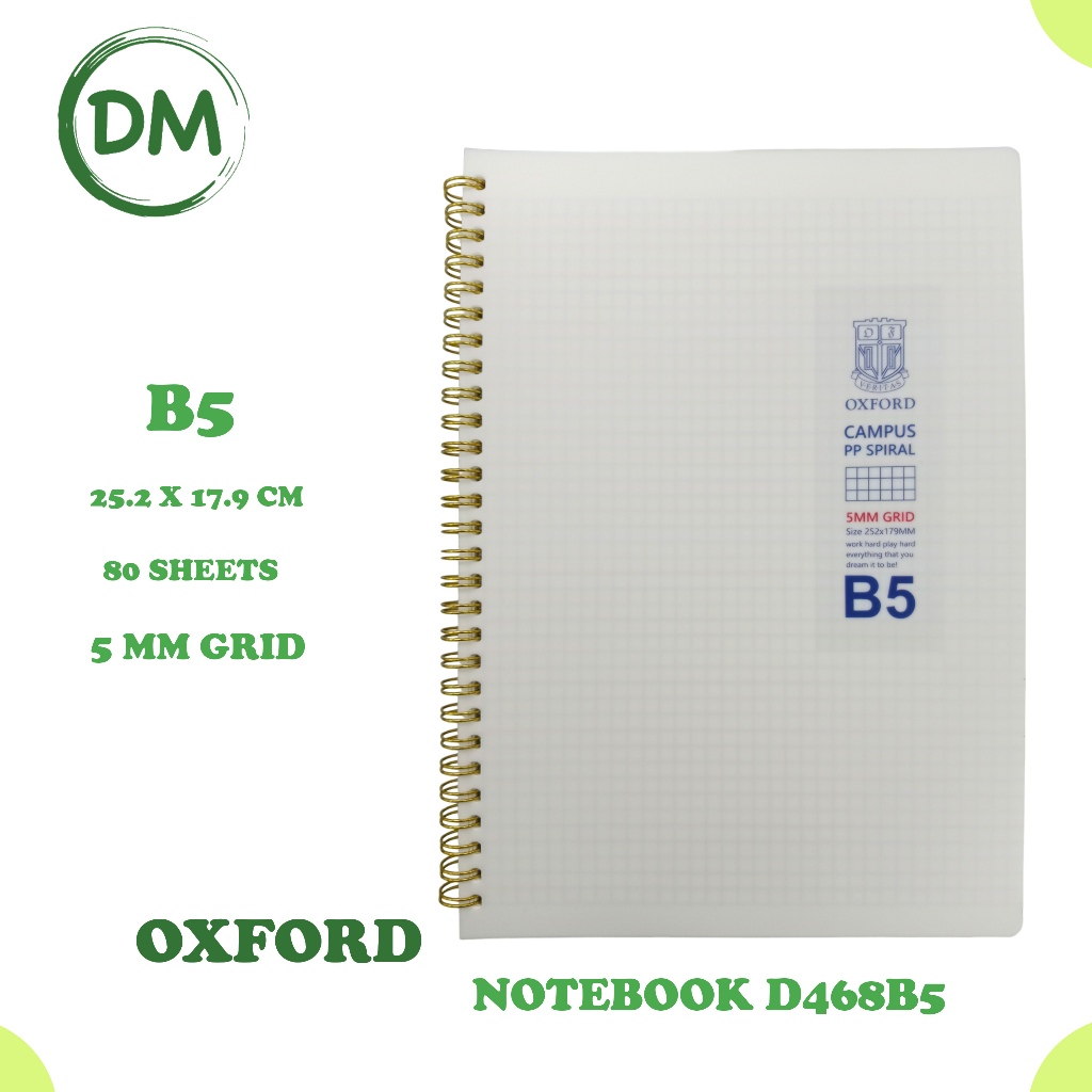 

￼DJ34B5 OXFORD NOTEBOOK KOTAK 5MM 80 SHEETS