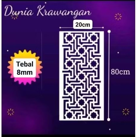 Cutting Krawangan pvc board uk 20x80cm tebal 8mm