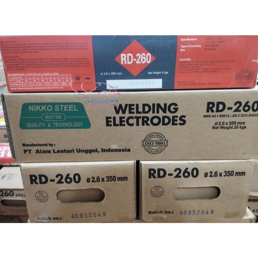 KAWAT LAS RD-260 2.6mm x 350mm (5KG) / KAWAT LAS RD 260 2.6mm PER 5KG