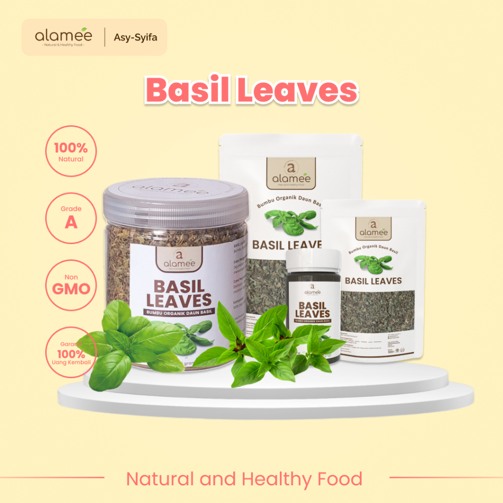 

Daun Basil Kering Dried Leaf Rempah Rimpang Murni Asli Tanpa Campuran Bumbu Organik Alami 50 Gr