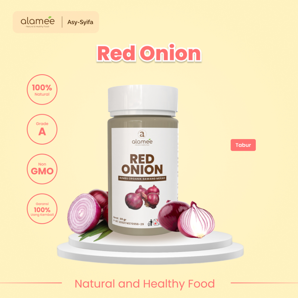 

ALAMEE Bawang Merah Bubuk Red Onion Seasoning Powder Bumbu Dapur Organik Masak Tanpa Campuran Tabur
