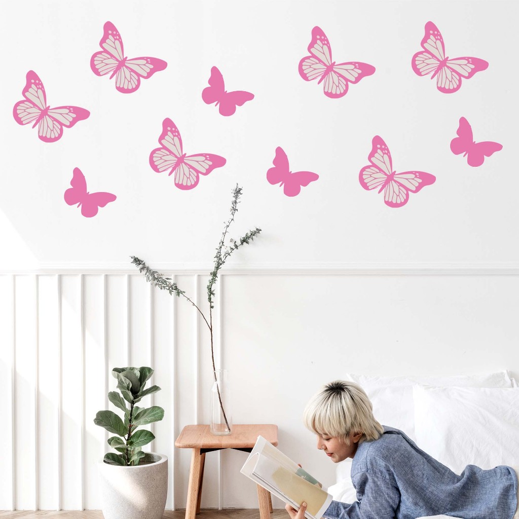 Kakaku Project - Stiker Dinding Custom Nama Karakter Kupu Kupu 2 Dekorasi kamar anak