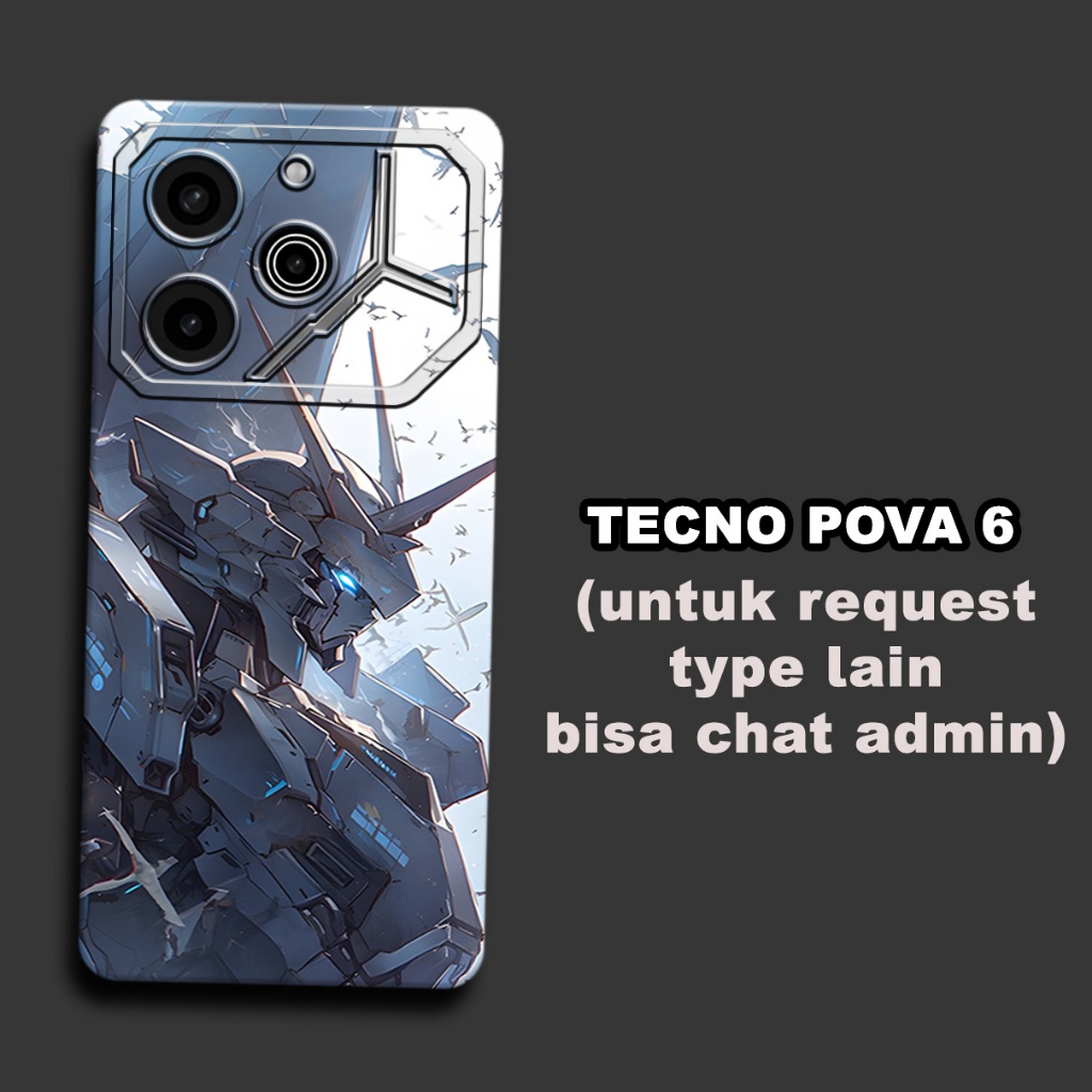 CC36/ Softcase karet lentur untuk tecno pova 6 dan tecno pova 6 pro/Motif gundam/case tecno pova 6 /