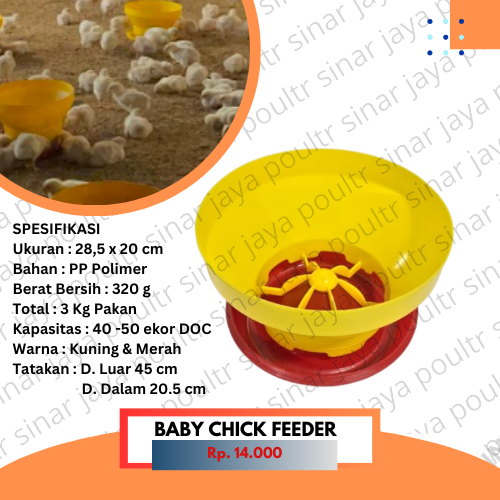 Baby chick feeder 3 kg/ tempat pakan makan nampan anak ayam bebek / ayam kecil piring makan