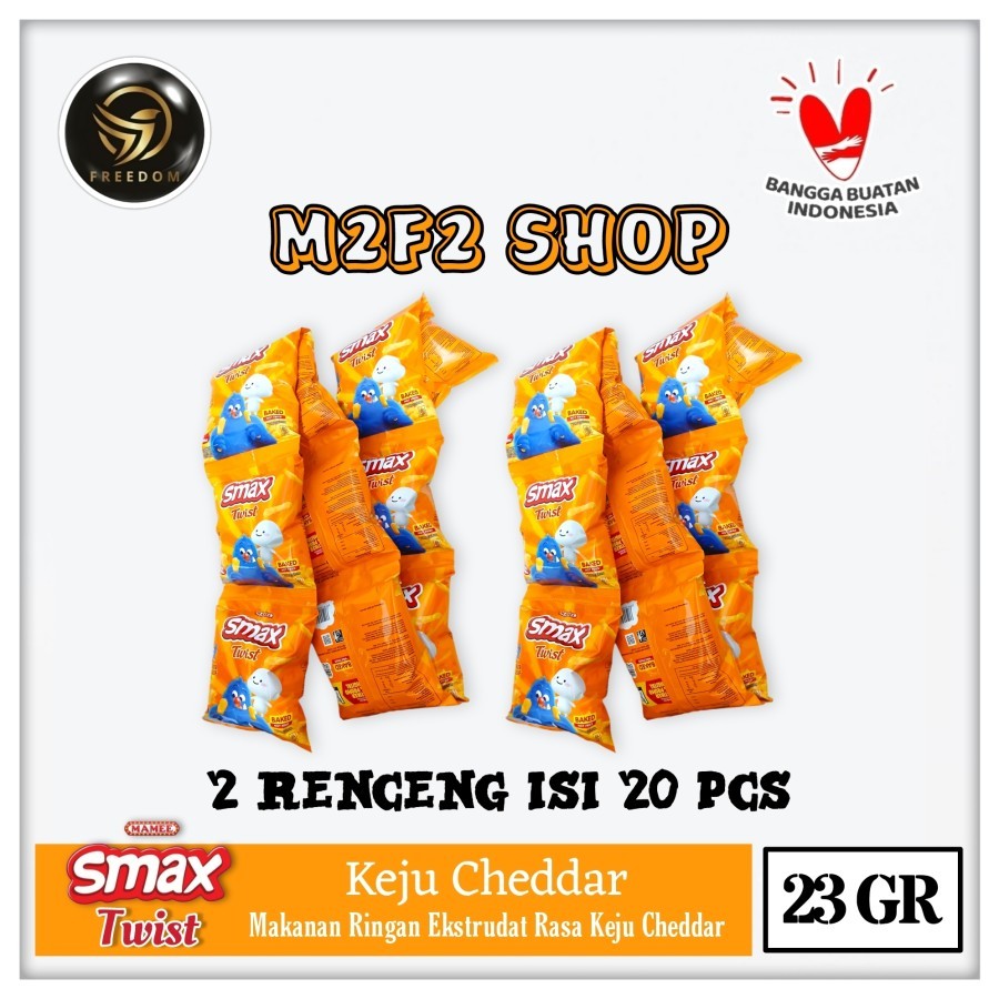 

Mamee Smax Twist Keju Cheddar | Cheese Flavour Sachet - 23 gr (Kemasan 2 Renceng)