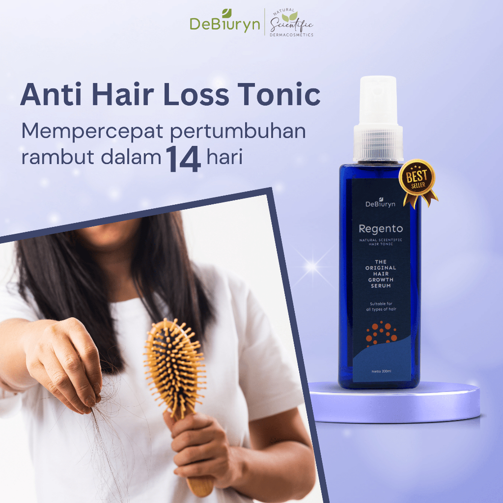 DeBiuryn Regento Hair Growth Tonic Serum 200ml Mengurangi Rambut Rontok Mempercepat Pertumbuhan Ramb