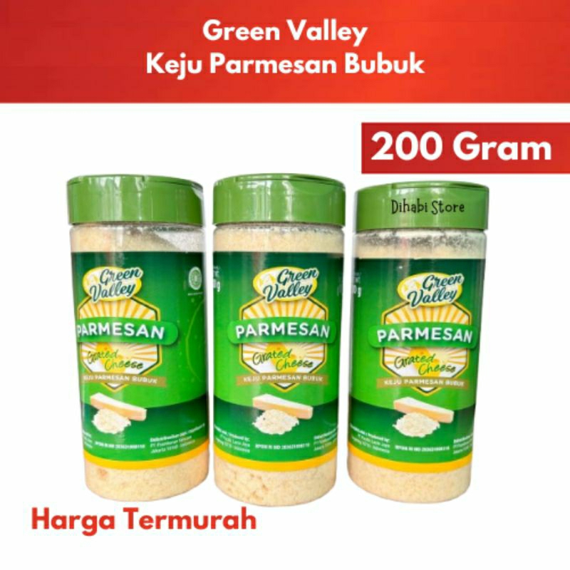 

Green Valley Grated Parmesan Cheese 200 Gram / Keju Permesan Bubuk Powder Baking