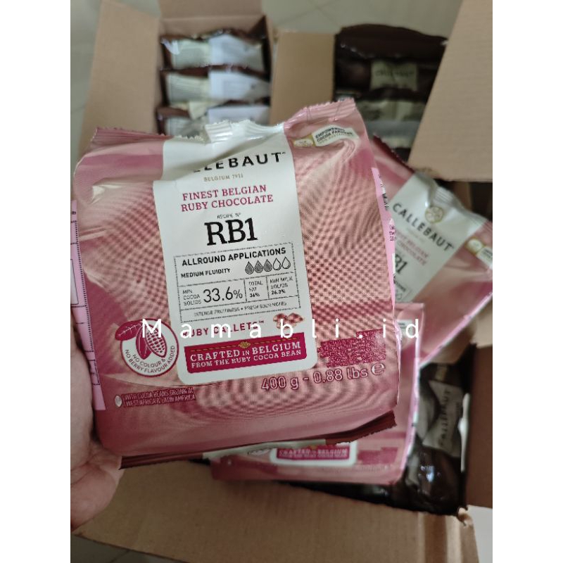 

Callebaut Ruby Chocolate Couverture - 400gr (Kemasan Asli)