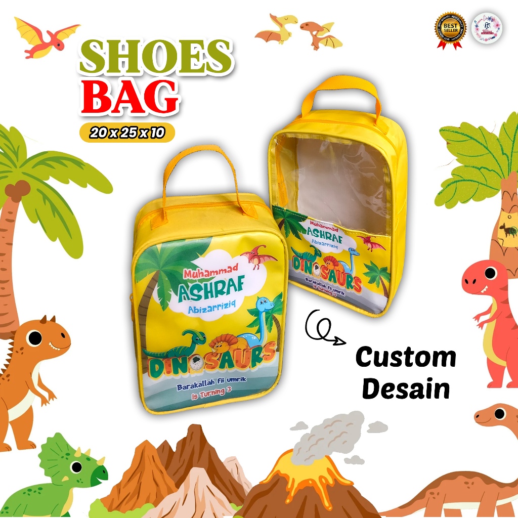 

PREMIUM MODEL SHOES BAG Tas Ultah Murah Di Bawah 15 Ribuan Tema Dino Cute Dan Bisa Custom Tema Cewek Cowok, Foto, Nama
