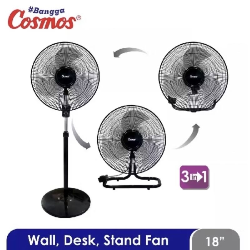 Kipas Angin Berdiri Besi 18 Inchi Cosmos 3IN1 SIF 1804 S Dan SBF 1802