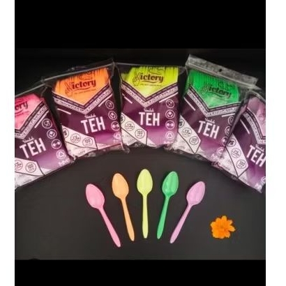 sendok teh plastik victory warna/putih