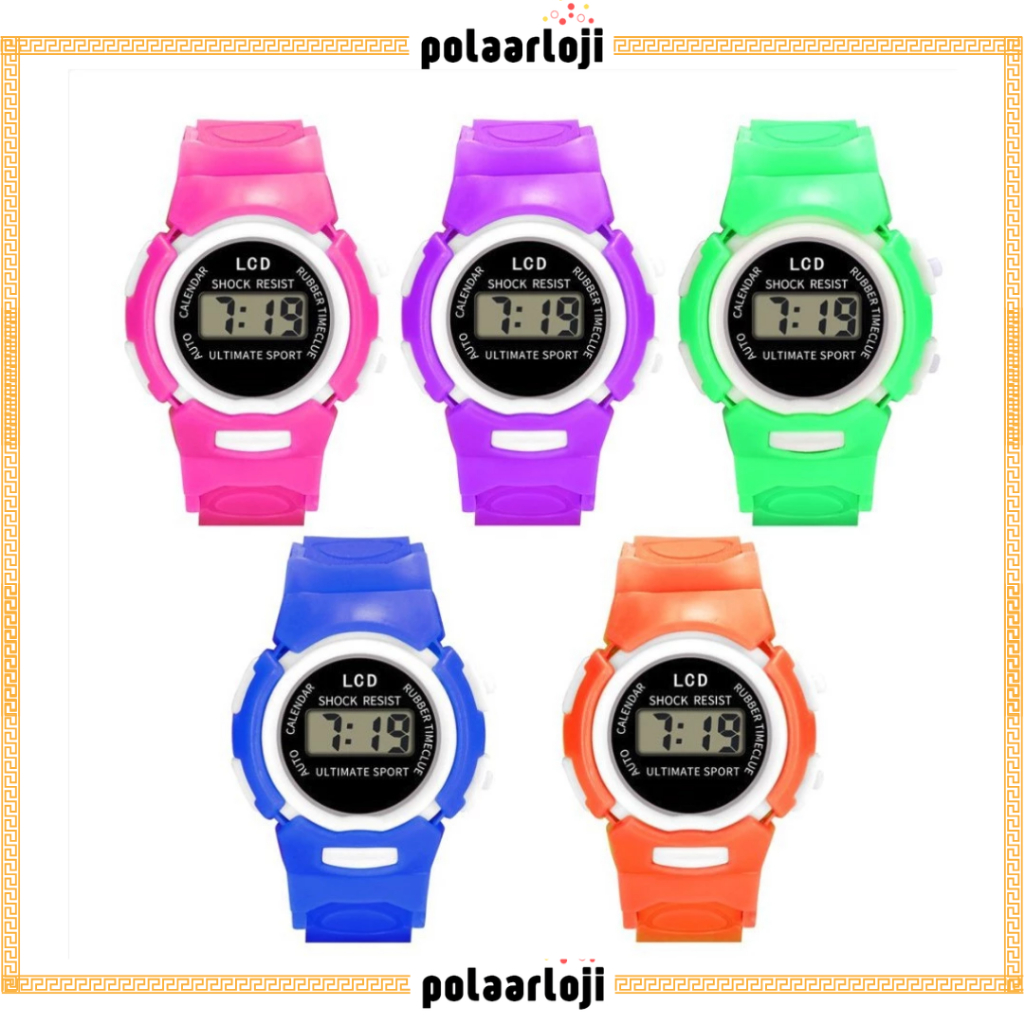 PA JAM TANGAN LCD DIGITAL JAM Tangan Wanita Elektronik Anak-Anak JF020