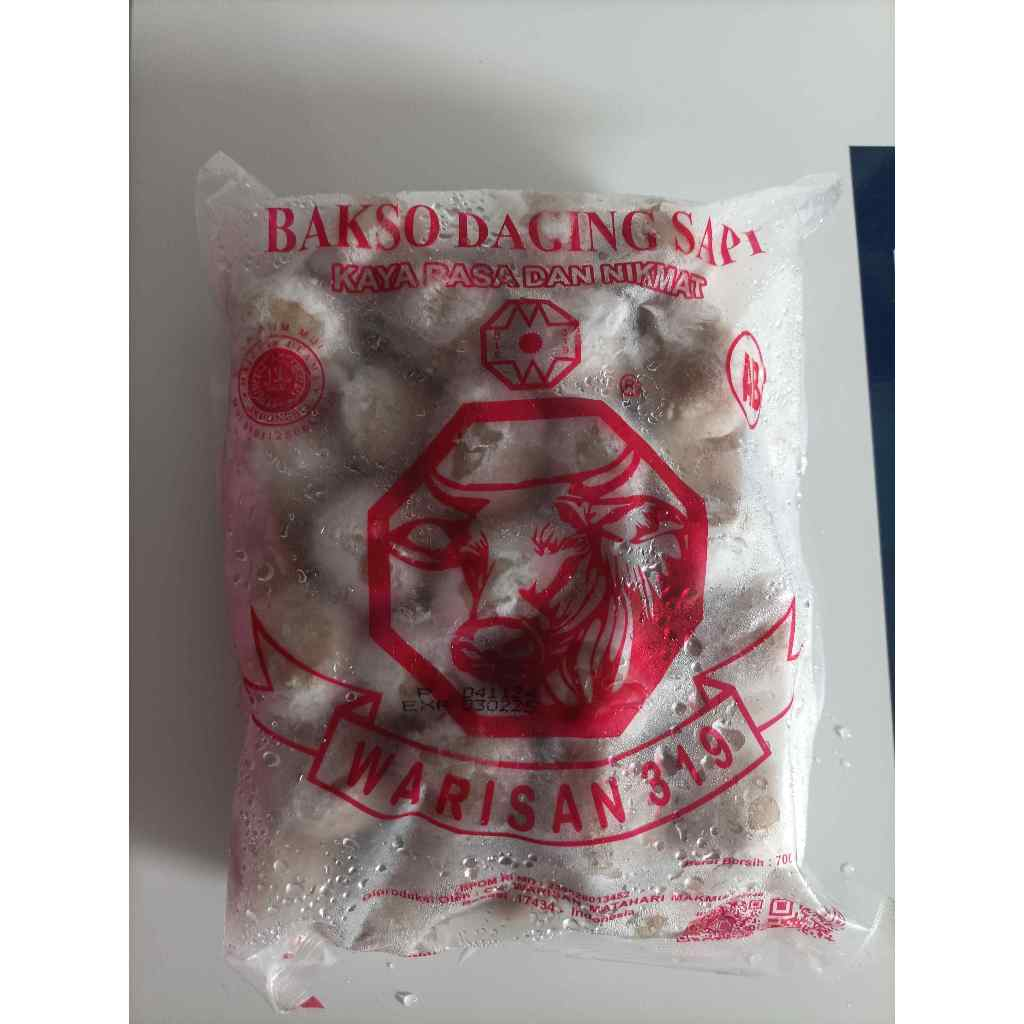 

Bakso sapi warisan 319 AB 700 Gram isi 50