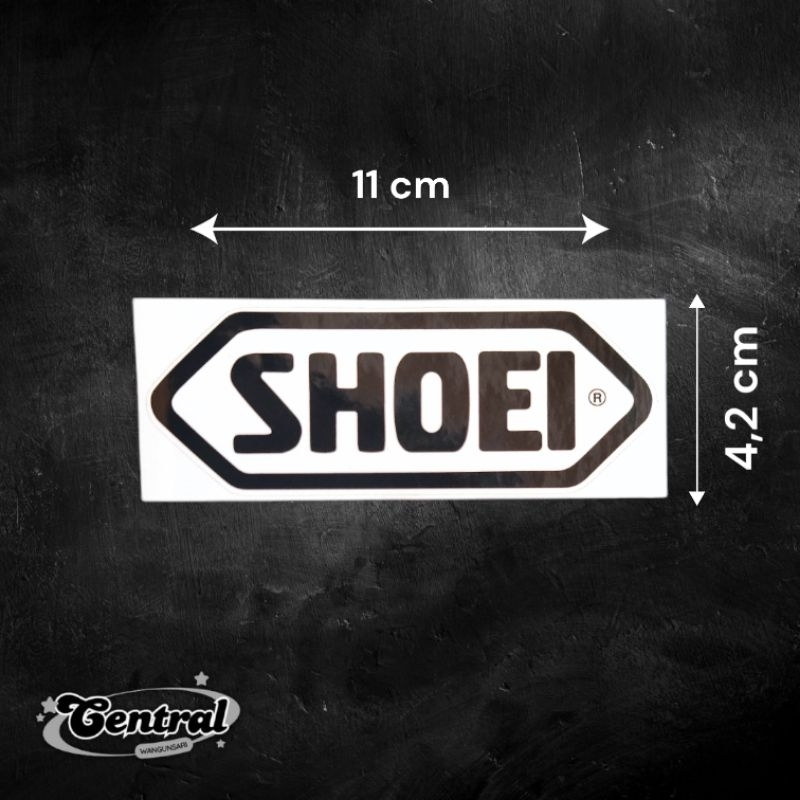 Stiker Shoei / Helm Shoei / Shoei Kyoto / Stiker Printing - Warna Putih Tulisan Hitam Laminasi Gloss