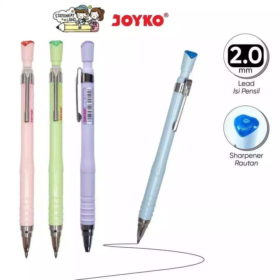 

MECHANICAL PENCIL PENSIL MEKANIK JOYKO MP-53 2.0 MM PENSIL PASTEL ISI BESAR OTOMATIS