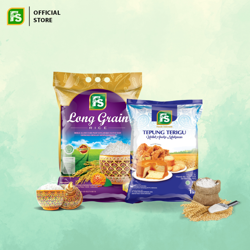 

Bundling Food Station - Beras Long Grain 4 Kg + FS Tepung Terigu 1 kg