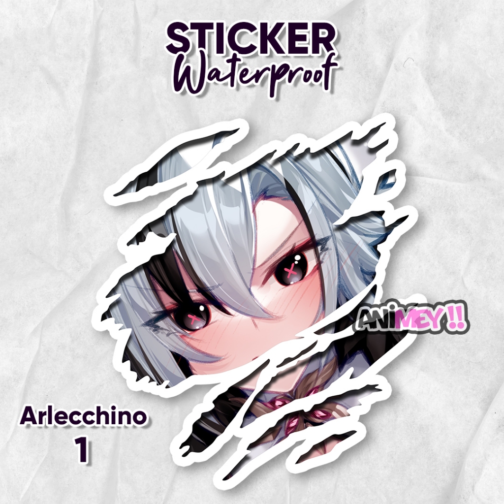 

Stiker Scratch Arlecchino Genshin Impact / Sticker Anime Waterproof