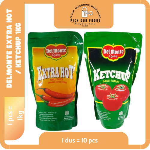 

Del Monte Extra Hot 1kg / Del Monte Ketchup 1kg | Delmonte Saos Sambal 1kg / Delmonte Saos Tomat 1kg