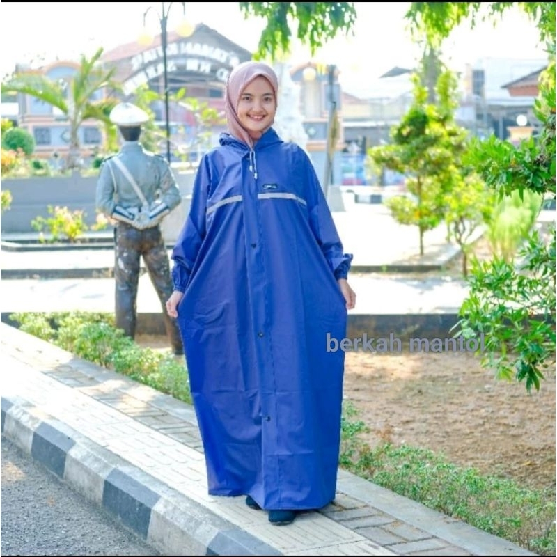 Jas hujan jubah/gamis original by akenzo, jas hujan syar'i , jas hujan muslimah bahan PVC karet teba