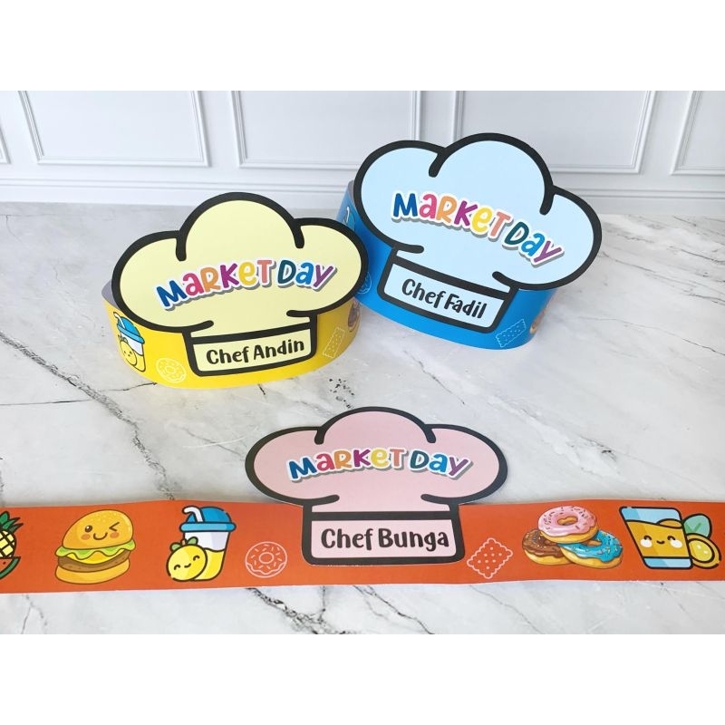 Topi Chef untuk anak² POLOS (tanpa nama). Event Market Day/Bisnis Day di sekolah
