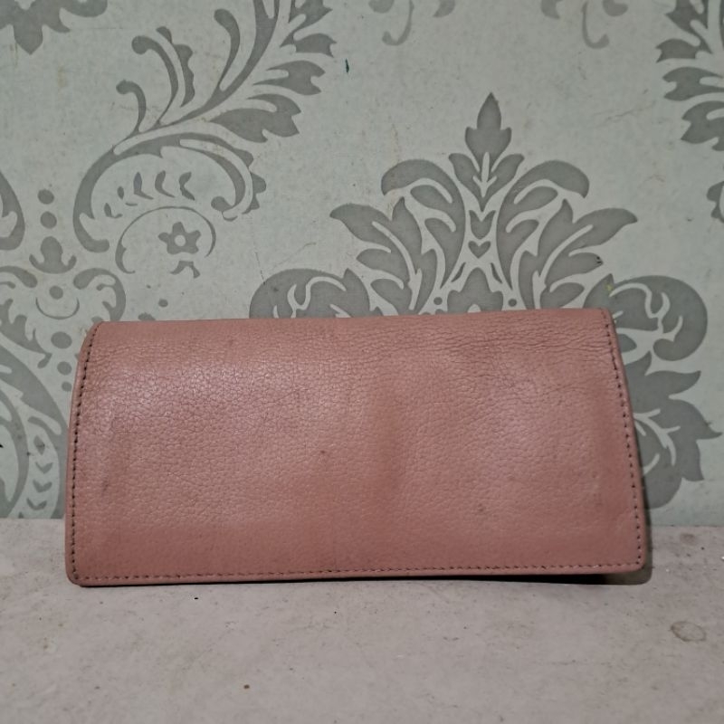 Dompet wanita kulit asli pink preloved