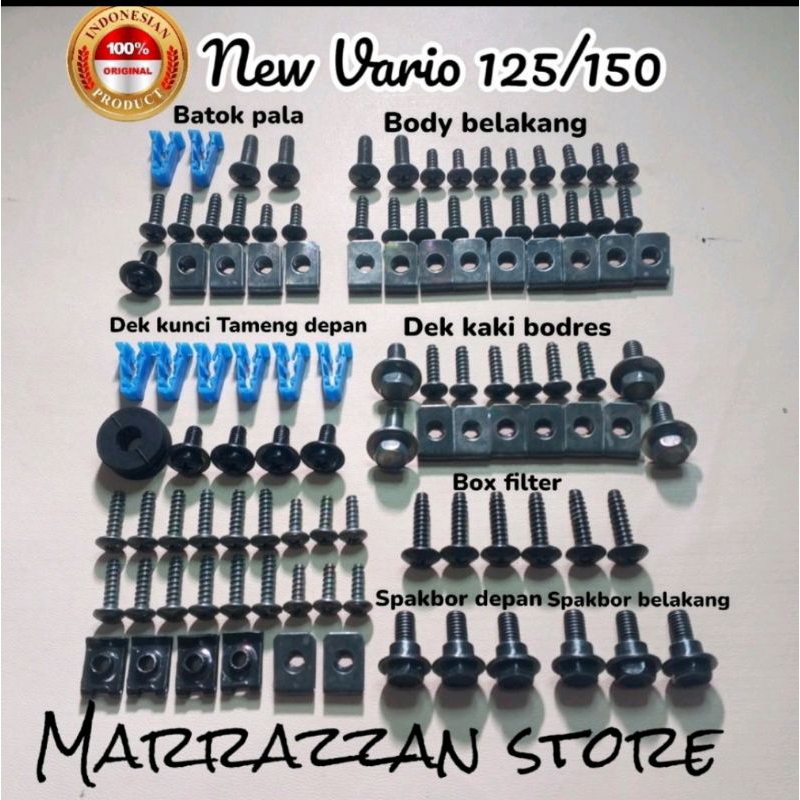 COD/Gratis ongkir/Baut fullset body New Vario 125/150/Baut lengkap new vario 125/150