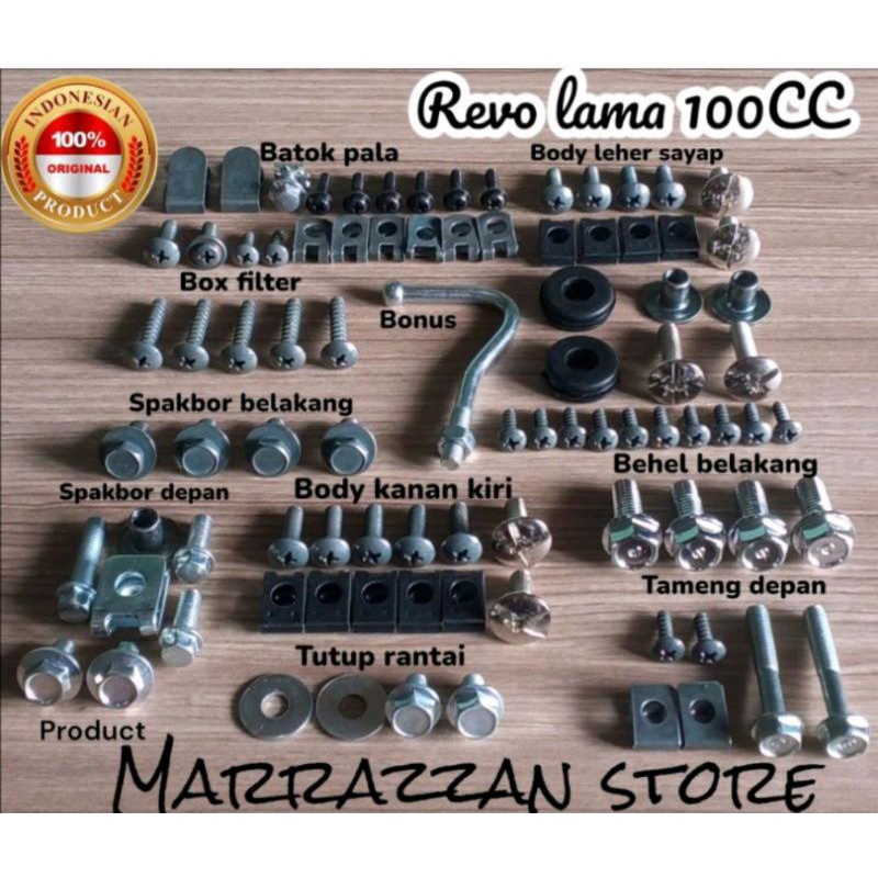 COD/Gratis ongkir/Baut fullset body revo lama 100 CC/Baut lengkap revo lama 100cc