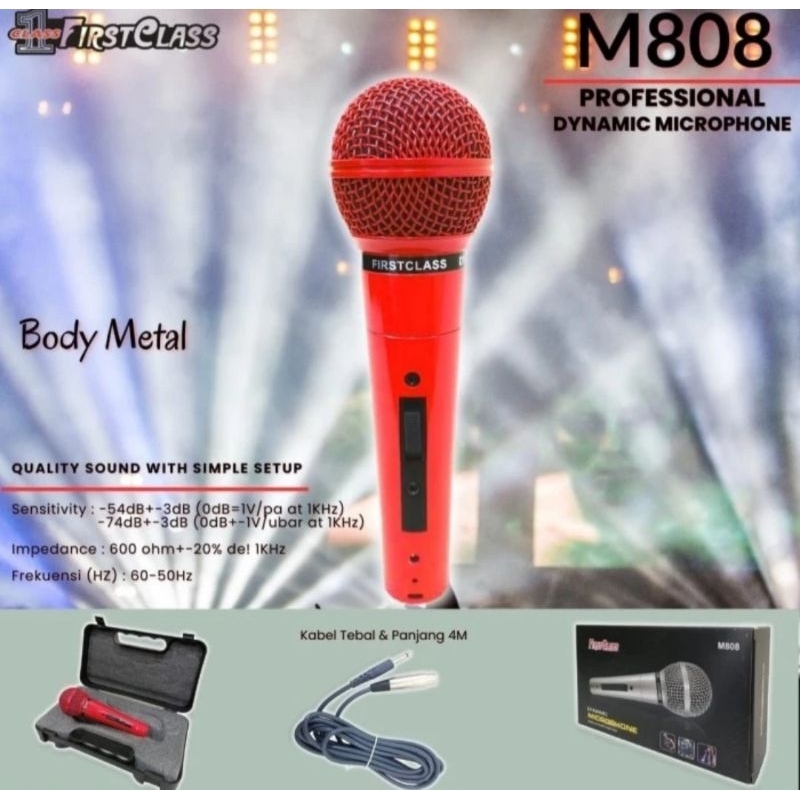 MICROPHONE DYNAMIC FIRSTCLASS M808 MIC KABEL