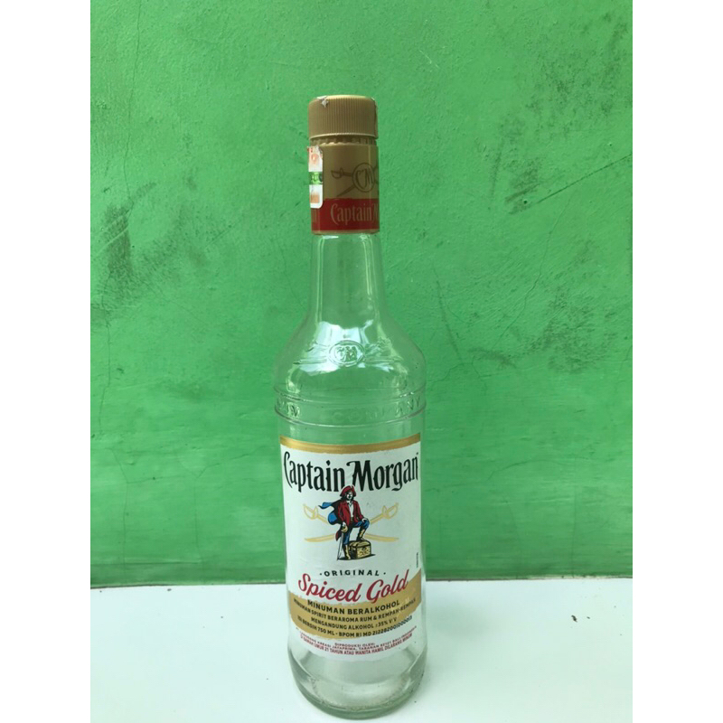 botol bekas minuman Captain morgan TANPA DUSS botol antik botol unik pajangan botol hiasan