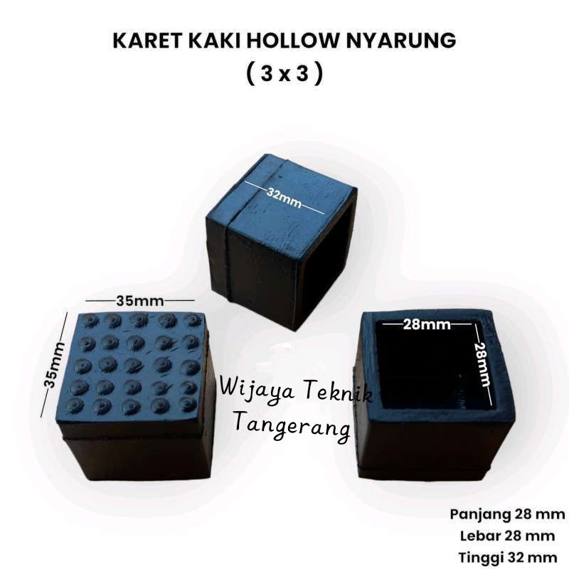 karet besi holo hollow model sarung 3x3 1pcs