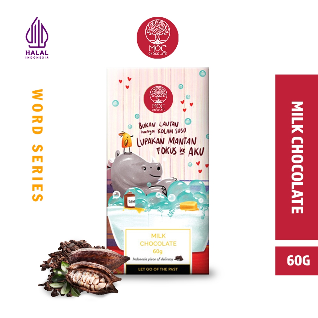 

MOC Chocolate - Word Series Milk Chocolate 60g - Halal - Chocolate Bar/Cokelat Batang - Chocolate Bali - Cokelat Kata-kata